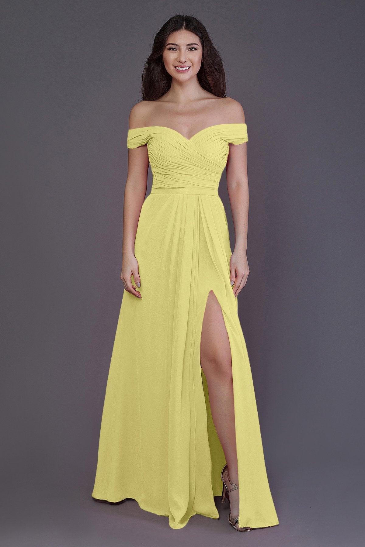 Sheath-Column Floor Length Chiffon Bridesmaid Dress PR3536PS - COCOMELODY