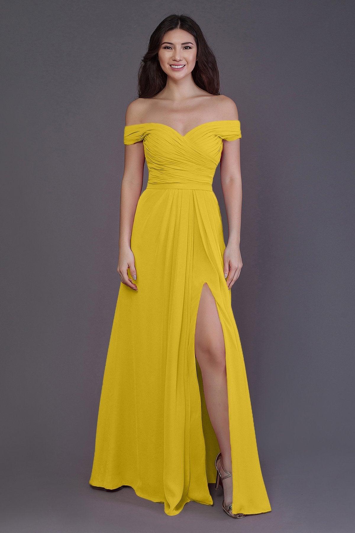 Sheath-Column Floor Length Chiffon Bridesmaid Dress PR3536PS - COCOMELODY