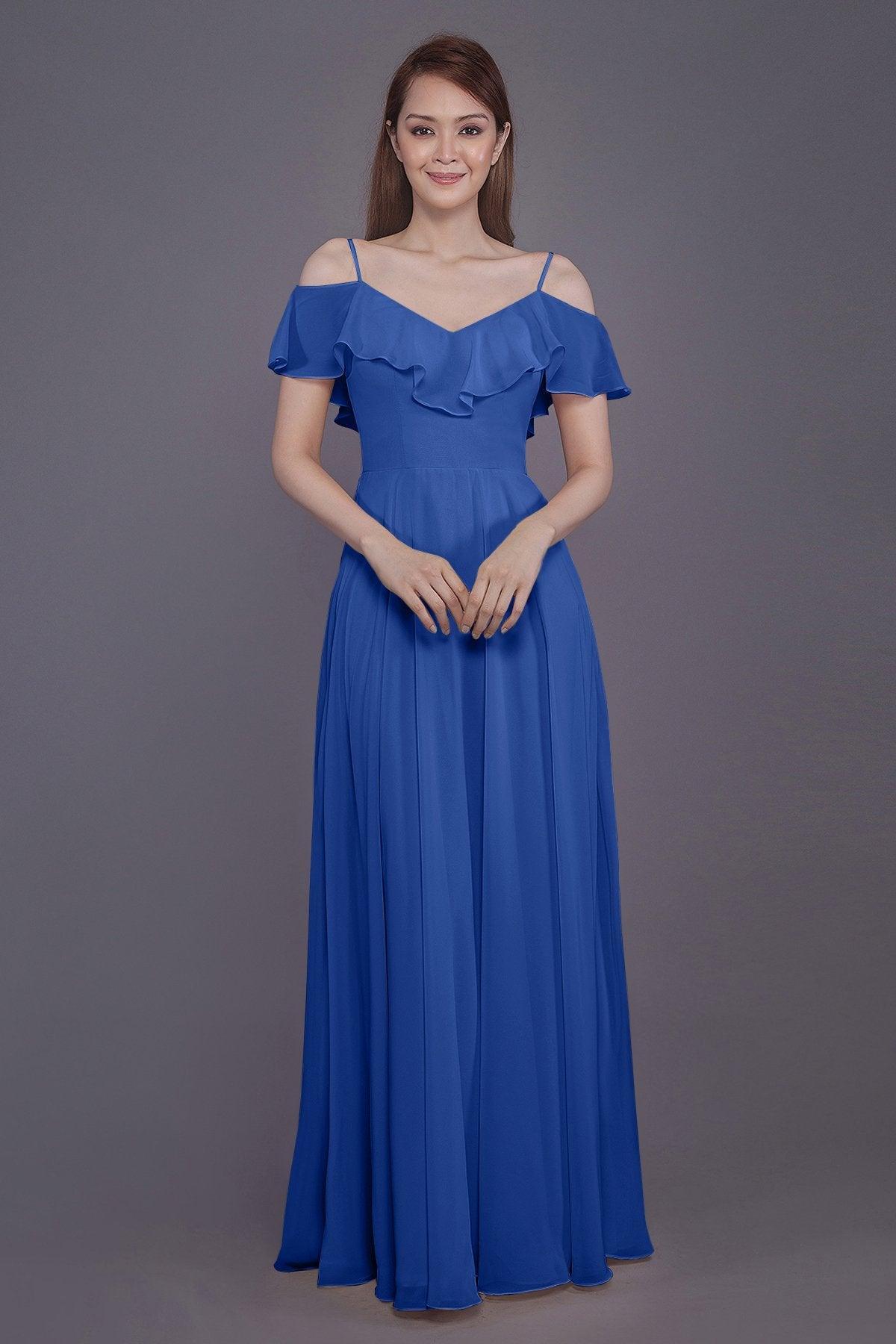 Sheath-Column Floor Length Chiffon Bridesmaid Dress PR3570PS - COCOMELODY