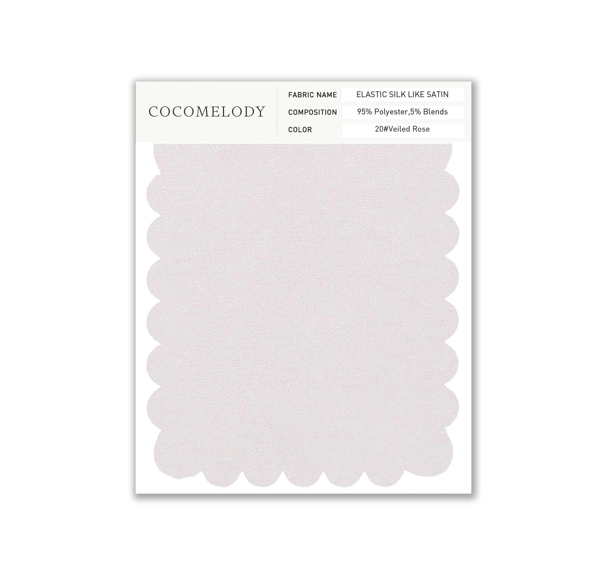 Elastic Silk like Satin Fabric Swatch in Single Color SWSS16005 - COCOMELODY
