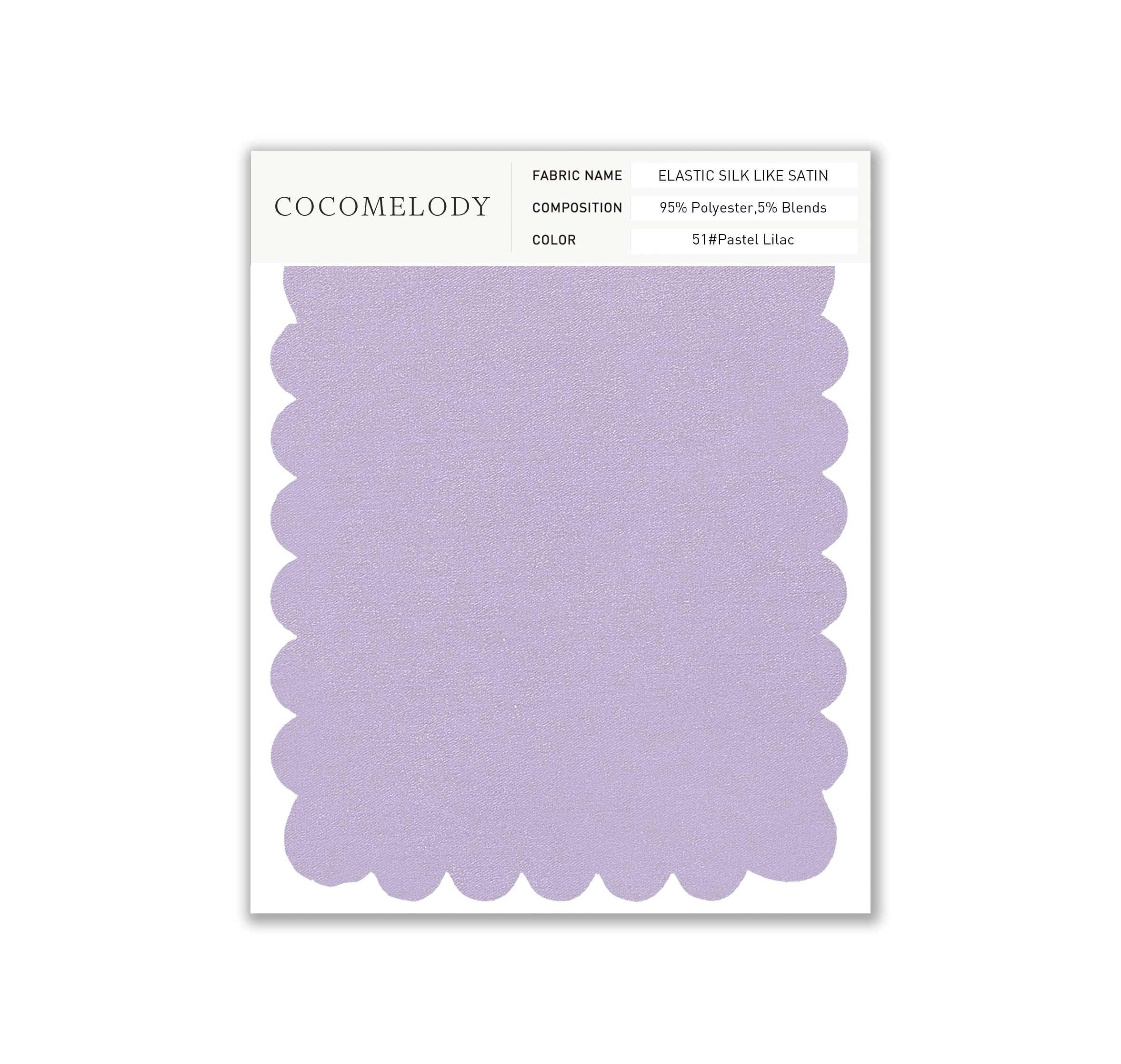 Elastic Silk like Satin Fabric Swatch in Single Color SWSS16005 - COCOMELODY
