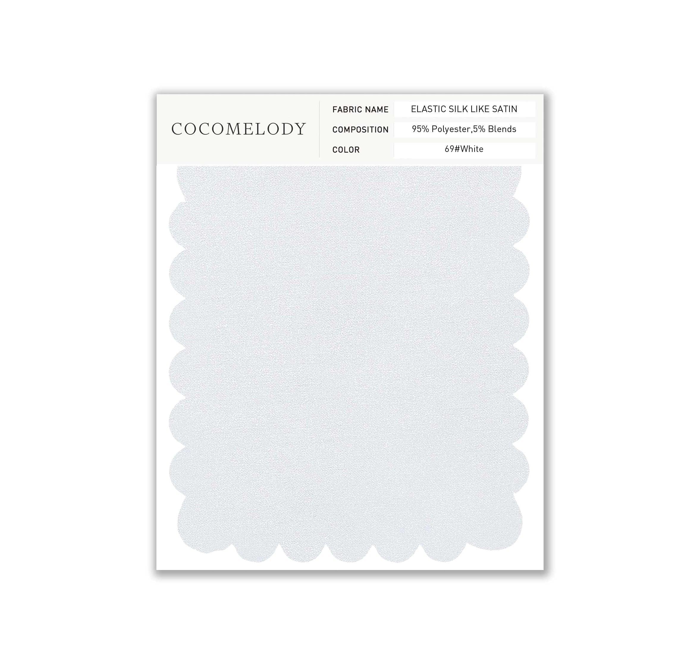 Elastic Silk like Satin Fabric Swatch in Single Color SWSS16005 - COCOMELODY