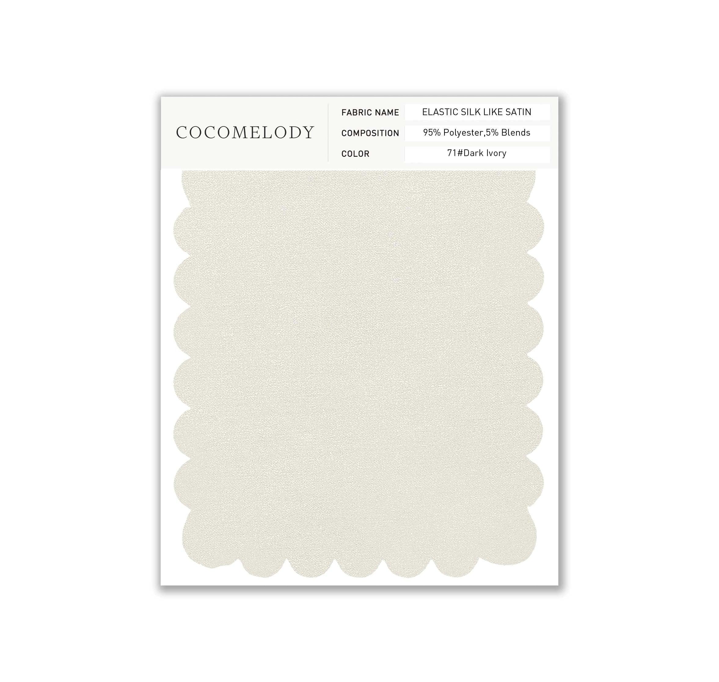 Elastic Silk like Satin Fabric Swatch in Single Color SWSS16005 - COCOMELODY