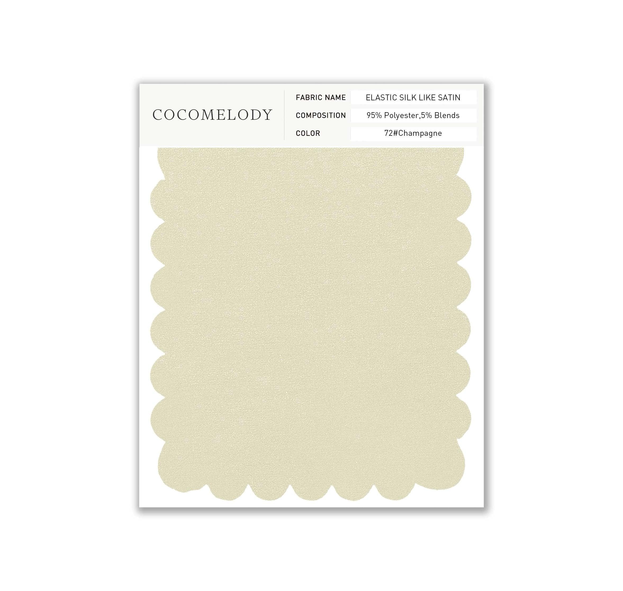 Elastic Silk like Satin Fabric Swatch in Single Color SWSS16005 - COCOMELODY