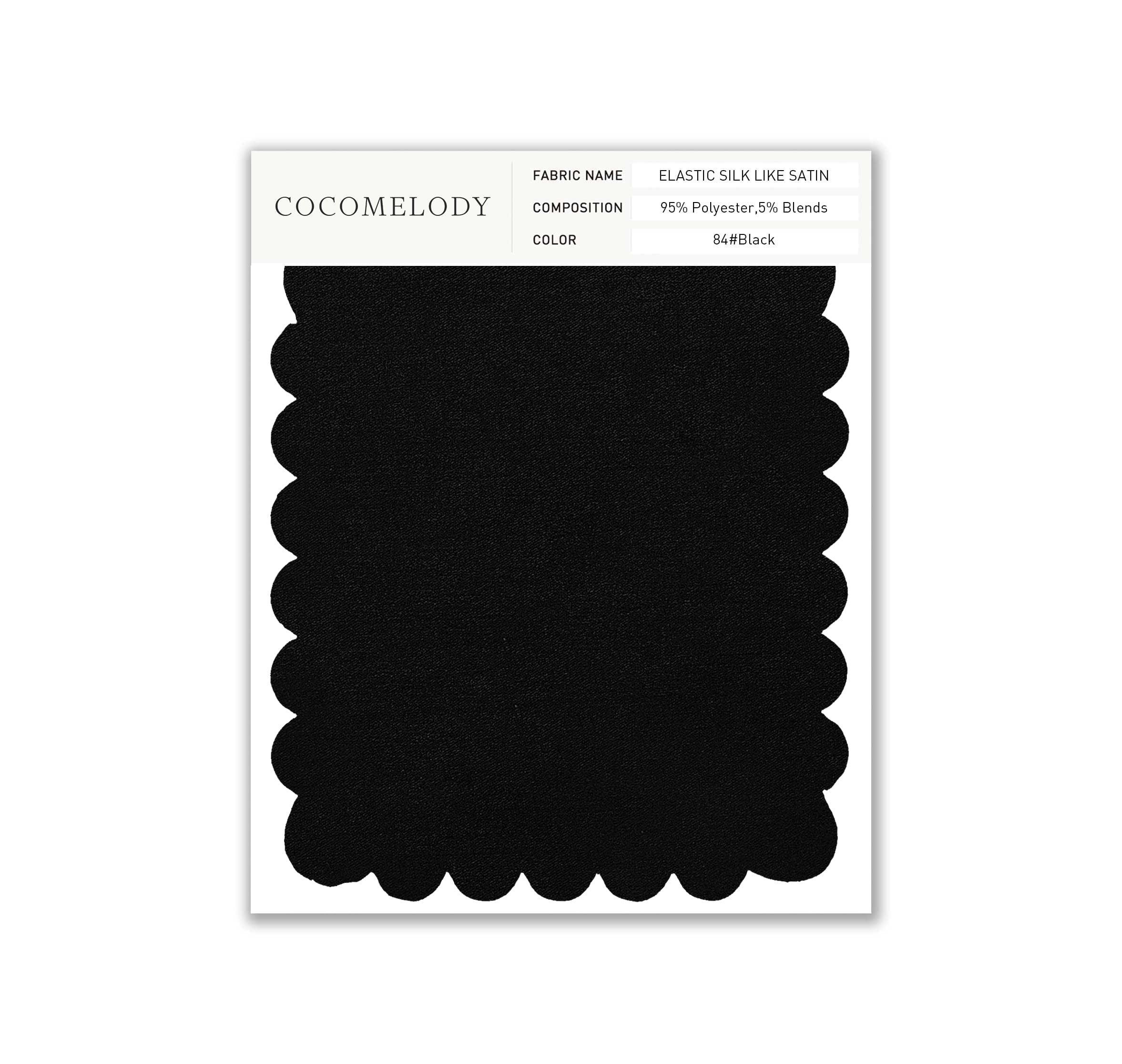 Elastic Silk like Satin Fabric Swatch in Single Color SWSS16005 - COCOMELODY