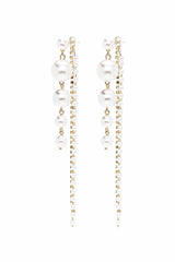 Alloy Earrings with Rhinestone Imitation Pearl CE0117 - COCOMELODY