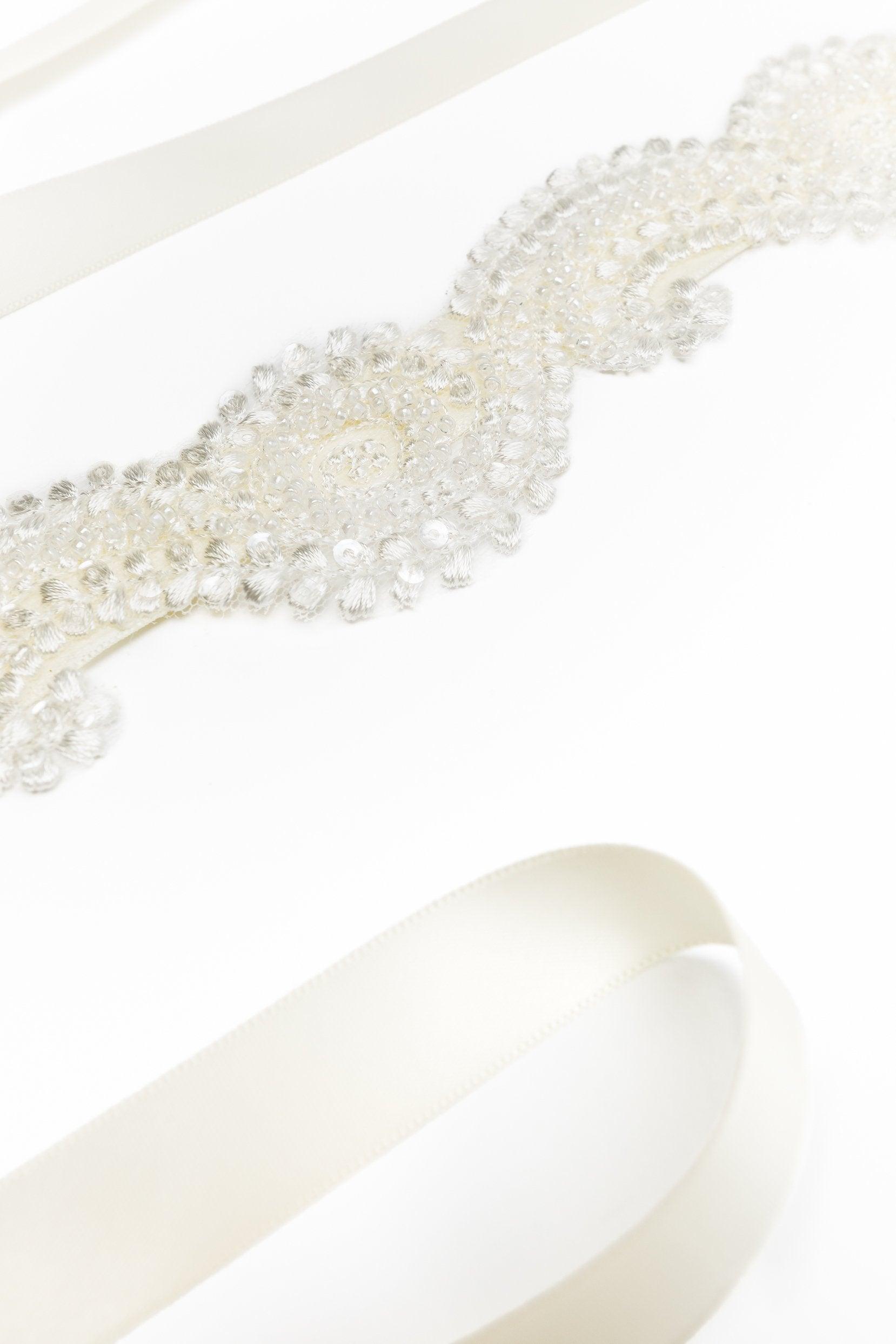 Ribbons Wedding Sash with Appliques CC0067 - COCOMELODY