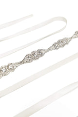 Ribbons Wedding Sash with Rhinestone CC0068 - COCOMELODY