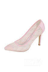 Stiletto Heel Lace Pointed Toe Bridal Shoes SWS16035 - COCOMELODY