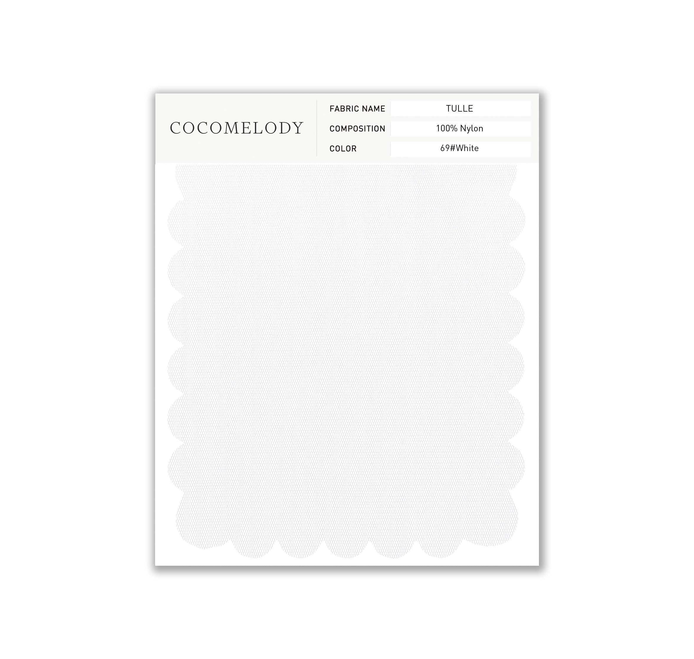 Tulle Fabric Swatch in Single Color SWTU16002 - COCOMELODY